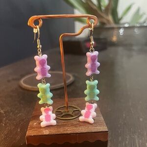 Skeletal gummy bear earrings